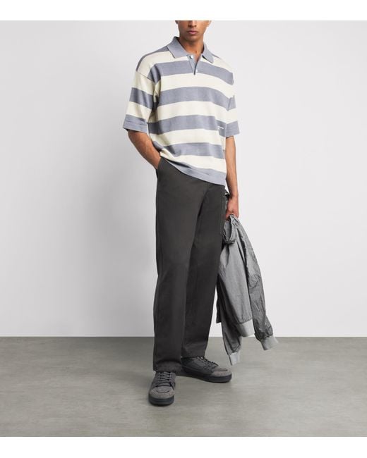 Stone Island Gray Slub Cotton Marina Trousers for men