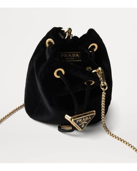 Prada Black Mini Velvet Triangle Pouch