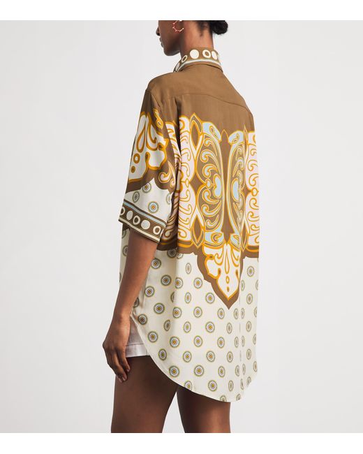 LaDoubleJ Metallic Cropped-Sleeve Geometric Shirt