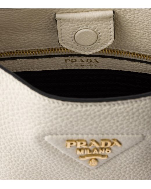Prada Natural Medium Leather Shoulder Bag