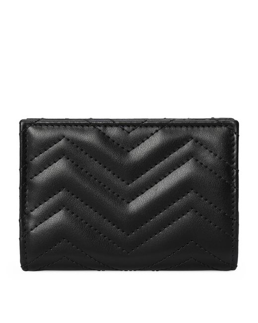 Gucci Black Leather Gg Marmont Wallet