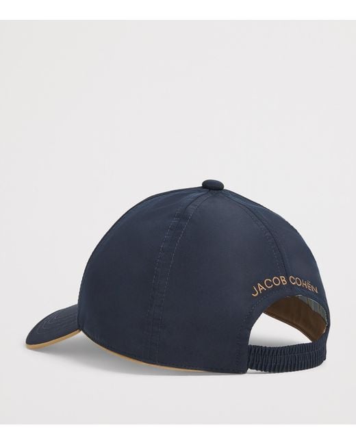 Jacob Cohen Blue Nylon Logo Baseball Cap for men