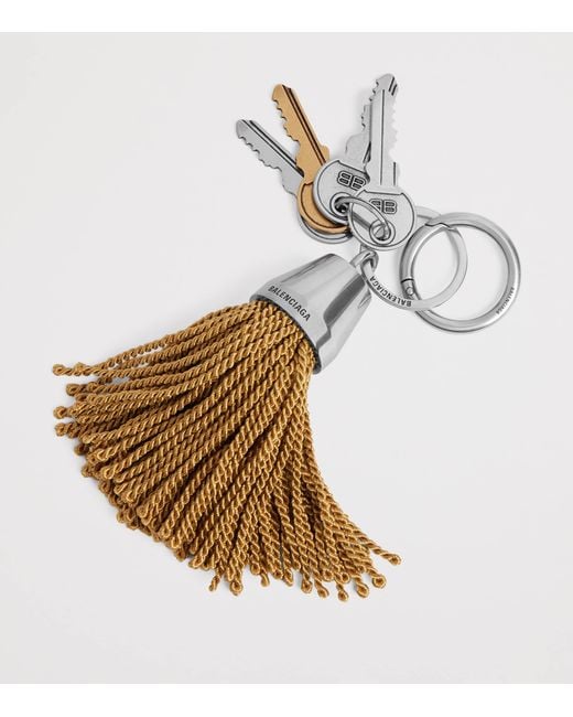 Balenciaga Metallic Pom-Pom Keyring