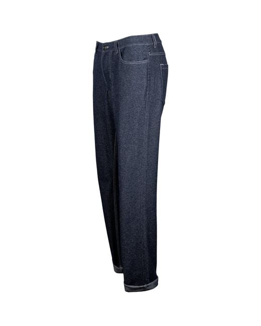Alan Scott Blue Cashmere-Blend Relaxed Jeans for men