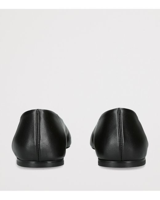 Totême Black Leather Slip Ballet Flats
