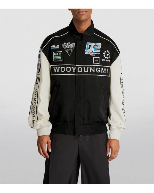 Wooyoungmi Black Oversized Varsity Jacket for men