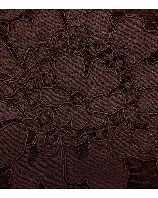 De La Vali Brown Lace Bodita Mini Dress