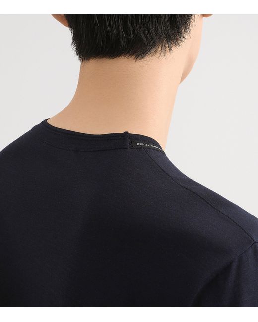Dolce & Gabbana Black Silk T-Shirt for men