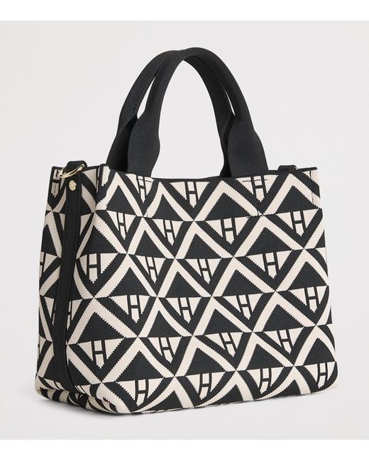 Harrods Black Small Geometric Tote Bag
