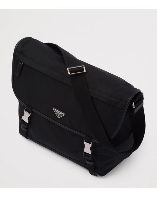 Prada Black Re-Nylon And Saffiano Leather Shoulder Bag for men
