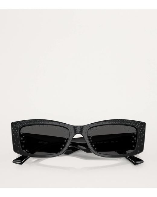 Jimmy Choo Black Rectangular Sunglasses