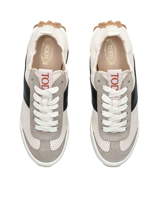 Tod's White Perforated Leather Sneakers