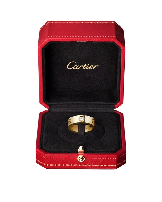 Cartier Metallic Yellow Gold And Diamond Love Ring