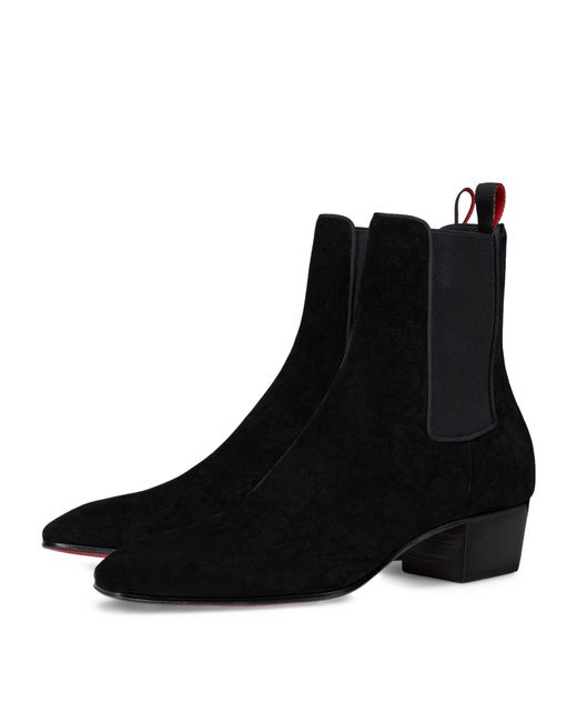 Christian Louboutin Black Suede Rosalio Ankle Boots 40 for men