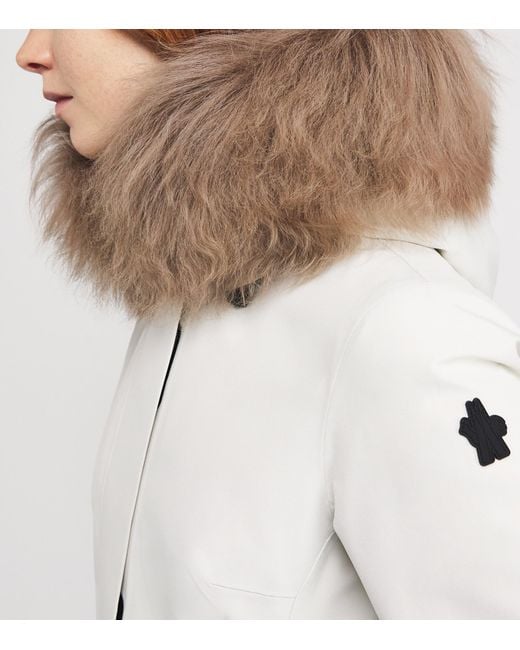 Moncler Natural Gore-Tex And Down Shearling-Hood Grenoble Ski Jacket