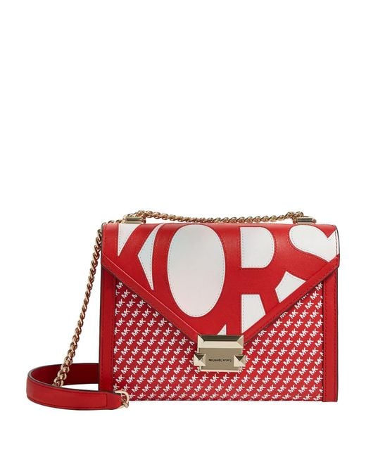 MICHAEL Michael Kors Red Logo Whitney Shoulder Bag