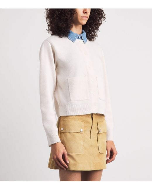Sandro White Wool-Blend 2-In-1 Cardigan
