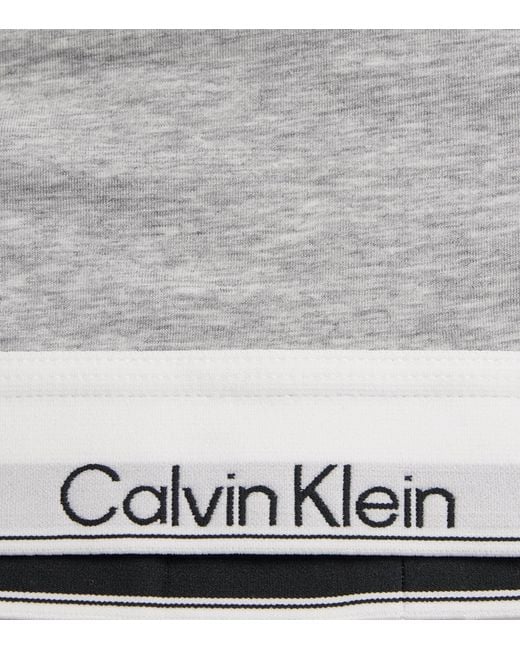 Calvin Klein Gray Cotton-Blend Icon Unlined Bralette
