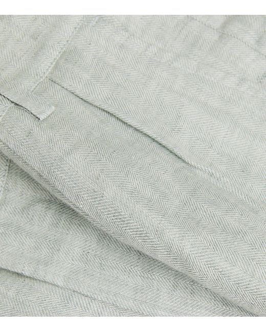 Sease Gray Linen Tailored Shorts for men