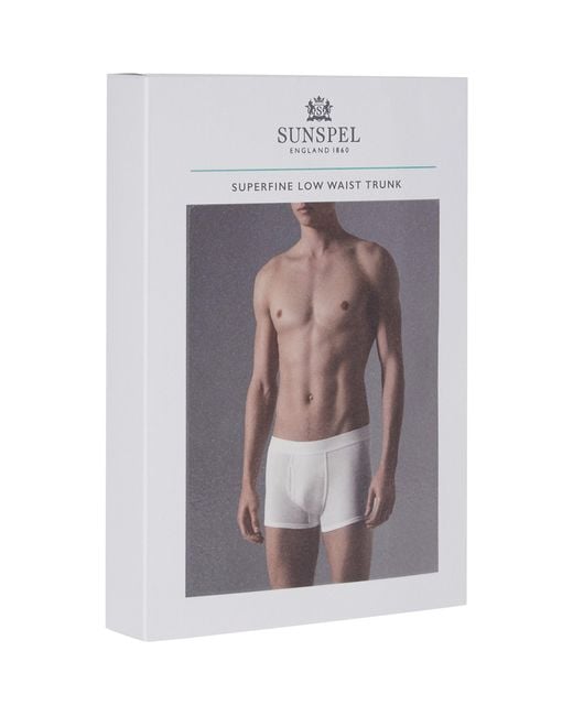 Sunspel White Low-Rise Trunks for men