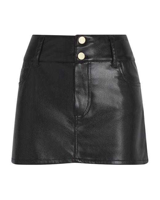Alice + Olivia Black Faux Leather Laika Mini Skirt