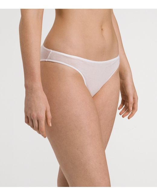Hanro White Cotton Ultralight Mini Briefs