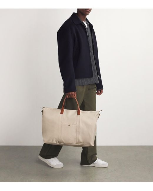 Harrods Natural Nylon Overnight Tote Bag