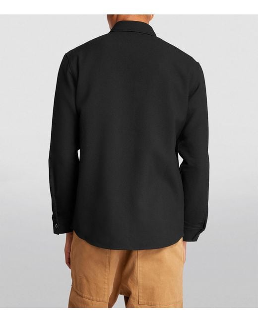 Sandro Black Long-Sleeve Press-Stud Shirt for men