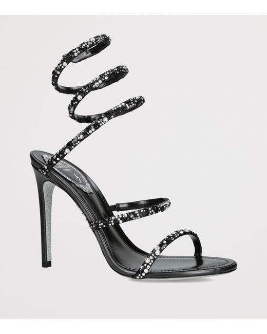 Rene Caovilla Black Embellished Cleo Sandals 105