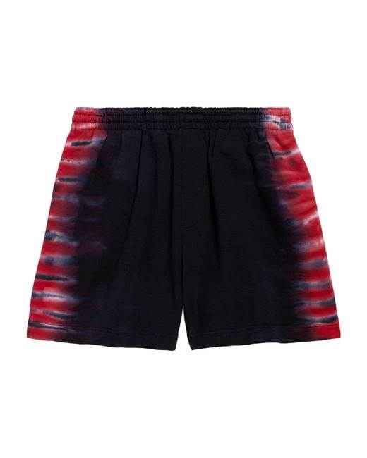 Balenciaga Black Tie-Dye Jersey Bermuda Shorts for men