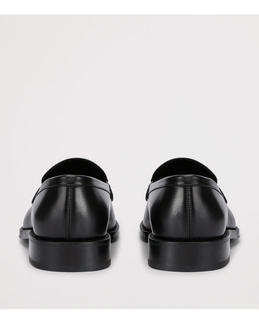 Ferragamo Black Leather Benedict Loafers for men