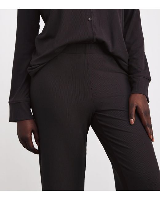 Skims Black Soft Lounge Ribbed Pyjama Set