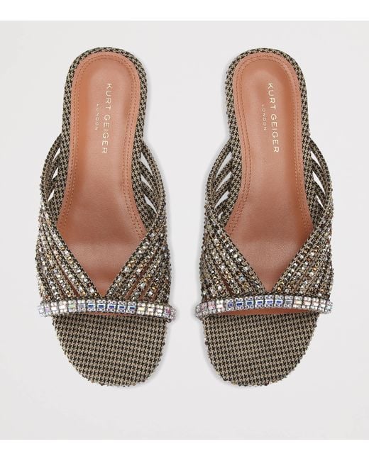 Kurt Geiger Natural Crystal Strap Mules