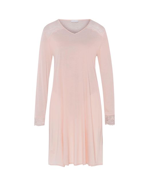 Hanro Pink Long-sleeve Josephine Nightdress