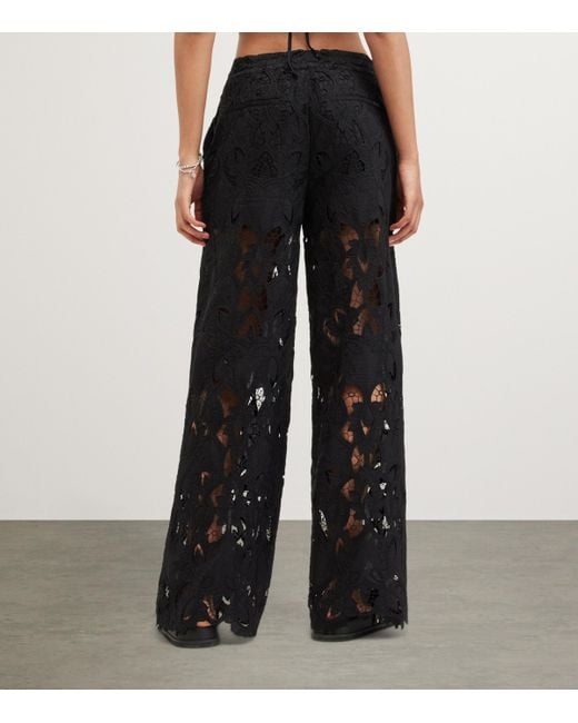 AllSaints Black Charli Embroidered Trousers