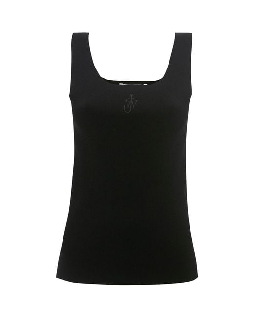 J.W. Anderson Black Embroidered Logo Tank Top