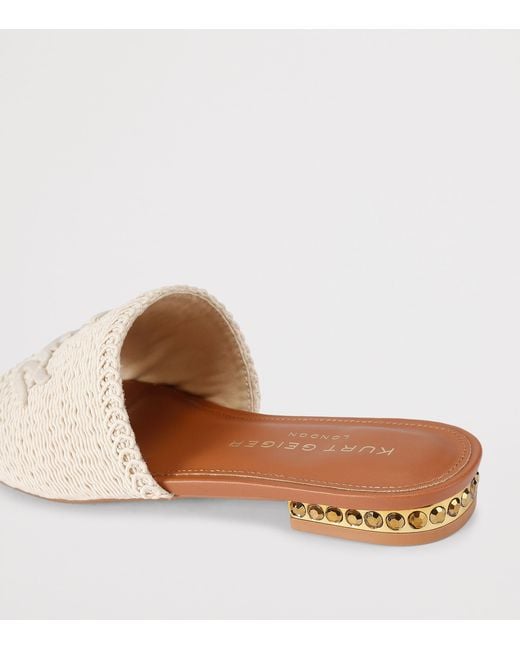 Kurt Geiger Natural Woven Logo Sandals
