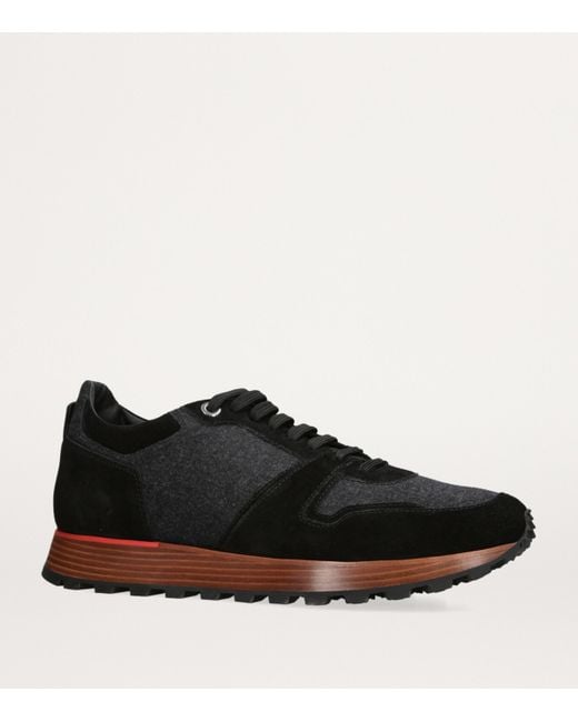 Isaia Black Runner Sneakers for men