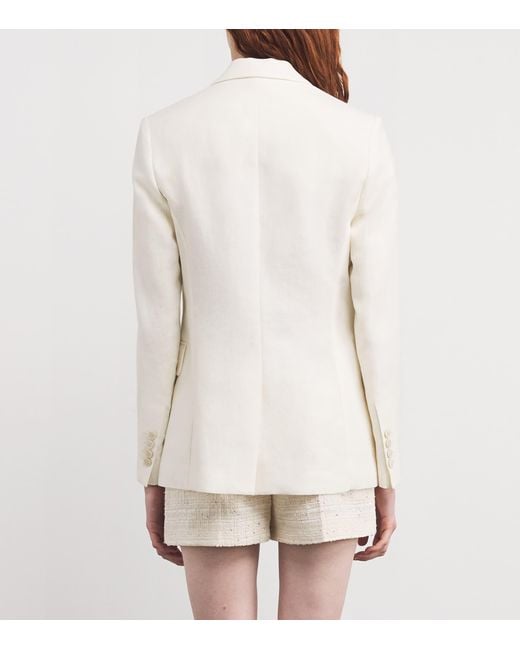 Eleventy White Linen-Wool Single-Button Blazer