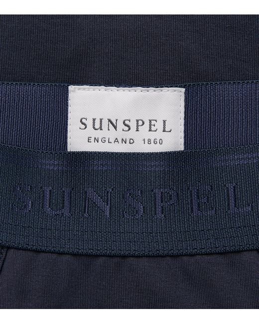 Sunspel Blue Superfine Cotton Low-Rise Trunks for men
