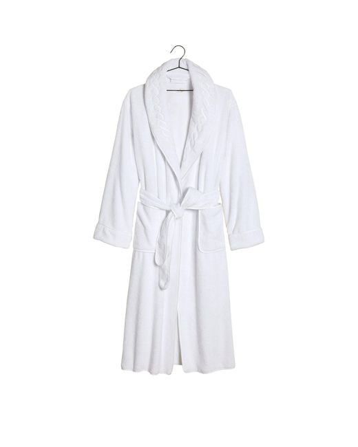 Pratesi White Cotton Treccia Bathrobe