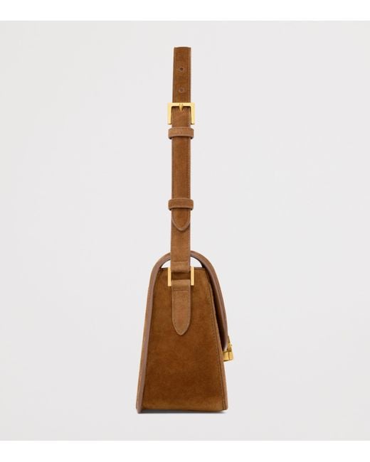 Saint Laurent Brown Medium Suede Soferino Shoulder Bag