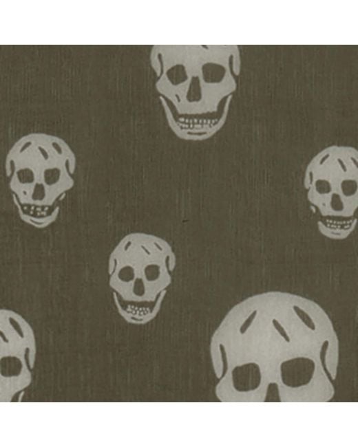 McQueen Green Silk Skull Scarf