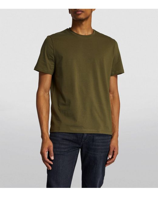 7 For All Mankind Green Cotton T-shirt for men