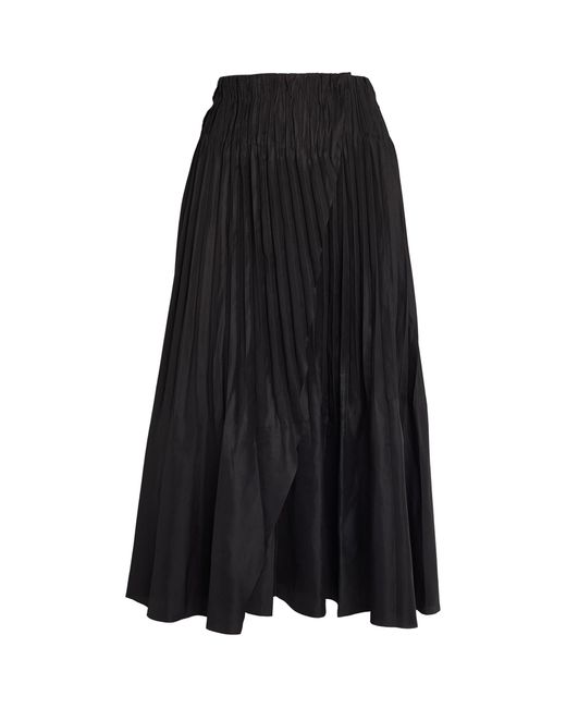 Vince Pintuck-pleated Skirt in Black | Lyst