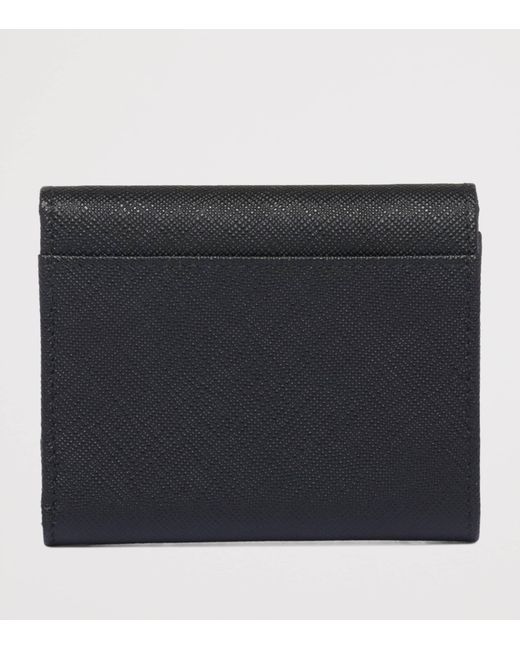 Prada Black Small Saffiano Leather Bifold Wallet