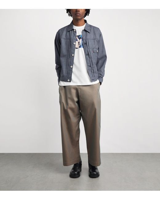 Junya Watanabe Blue Wool Trucker Jacket for men