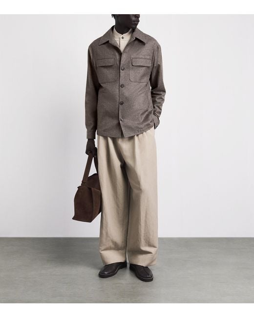 Pal Zileri Brown Twill Overshirt for men