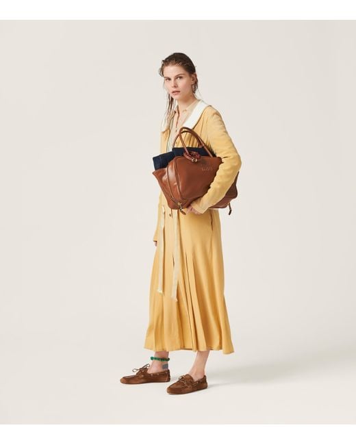 Miu Miu Brown Leather Beau Shoulder Bag