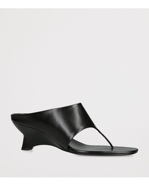 Khaite Black Leather Marlow Heeled Mules 55